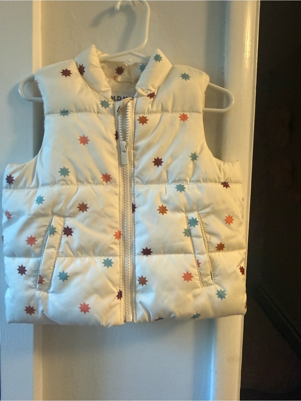 Old Navy White Jacket with Blue Logo